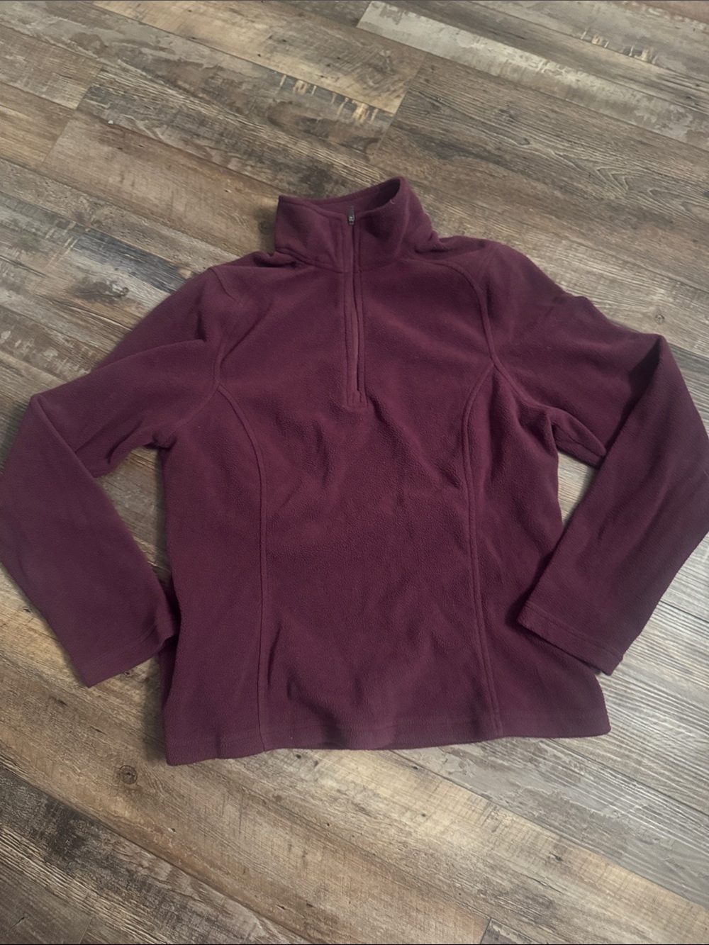Lands End M Women's Half-Zip Fleece Pullover - purple